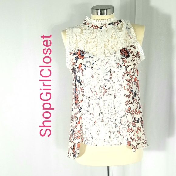Self Esteem Lace Tunic....Floral/Lace...Size M